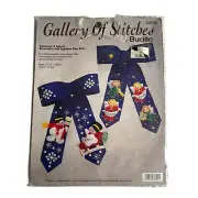 Bucilla Gallery of Stitches Snowmen & Angels Felt Applique Bow Pair Kit 1997