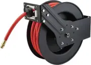 Air Hose With Auto Rewind Retractable Reel 3/8" X 50' With Brass Fittings