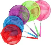 ibasenice 5pcs Extendable Bug Catching Net Boys and Girls Toys Telescopic Stainless Steel Outdoor Fishing Net for Garden