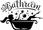 Bathroom Door Sticker Woman Bathing Decoration Wallpaper Wall Sticker Toilet Wall murals Accessories Funny Cute Ornament Sign Poster Girl Room Door Decor Home Art Adhesive Decoration Pictures