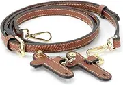 Strap for Mini Bag, Leather Crossbody Bag Strap Kit, Purse Straps Replacement Crossbody 1.2m Brown-Gold