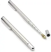 SWTOOL 2PCS Stainless Steel Pen with Clip - Hand Pointer Extendable Telescopic Retractable Ballpoint Pen Pointer Handheld Presenter Classroom Whiteboard Pointer