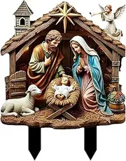 Acrylic Nativity Scene | Nativity Scene Yard Decoration | 2D Acrylic Christmas Display with Unique Farm Animal Inserts | Ideal for Patio and Landscape Holiday Decor for Celebrating The Season