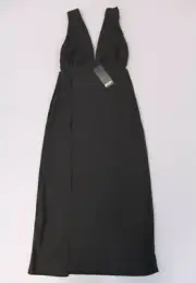 Nasty Gal Women's Deep On Dancing Side Split Maxi Dress LV5 Black Size US:2 NWT