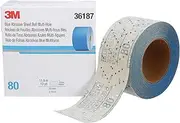 3M Hookit Blue Abrasive Sheet Roll, 36187, Multi-Hole, 2.75 in x 13 yd, 80+ Grade, Automotive Sanding Roll Sandpaper for Coating Removal, Body Repair, Auto Sanding
