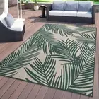 Rugshop Green Outdoor Carpet Rug Distressed Leaves Textured Indoor Outdoor Rugs