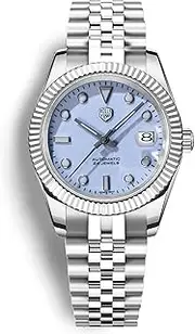 RollsTimi Herrenuhren, Luxus Herren Automatikuhren NH35A Uhrwerk 10Bar Wasserdicht Helles Saphirglas Edelstahlarmband Kalenderuhr