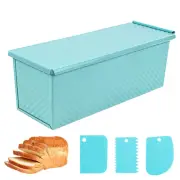 Blue Pullman Loaf Pan with Lid, 2.2LB Bread Loaf Pan, PFTE &PFOA Free Non-Sti...