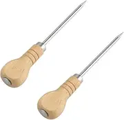Ciieeo 2pcs Bar Ice Pick Ergonomic Handle Ice Remover for Refrigerators Freezers for Home Bar Use Stainless Steel Construction