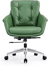 KJLY Office Chair Managerial & Executive Chairs Leather Boss Chair Ergonomics Chair Computer Game Chair with Fixed Armrest, Green