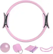 Resistance Bands Kit - Yoga Ball, Pilates Ring and Ball Set | Pilates Ring, Stretching Belt, Home Gym Accessories for Women, Full-Body Workout Equipment, Strength Training Tools
