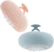 2 Pcs Soft Sunflower Suction Cup Bath Ball Bath Body Brush Exfoliating Mesh Bath Sponge Cleaning Scrubber Bath Sponge Brush with Comfortable Non-Slip Handle for Shower Scrub The Body