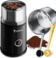 LINZOM Coffee Grinder Electric with Removable Cup, Grinder for Coffee Bean, Spice Grinder and Herb Grinder, 25000rpm One-Touch Control with Stainless Steel Blades