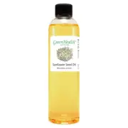 Sunflower Seed Carrier Oil - 8 fl oz - Clear Plastic Bottle w/ Cap - GreenHealth