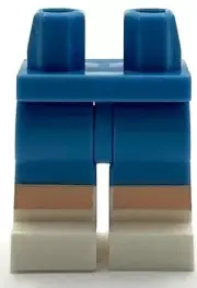 Lego New Medium Blue Pants Minifigure Legs White Boots Light Nougat Knees Parts