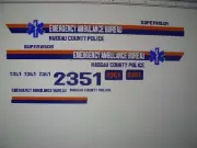 Nassau County New York Police Emergency Ambulance Bureau Vehicle Decals 1:43