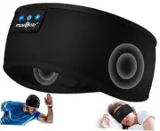Sleep Headphones Bluetooth 5.2 Headband, Sports Wireless Earphones Sweat Black