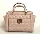 Michael Kors Vivianne Oyster Quilted Patent Leather Small Satchel Crossbody Bag