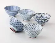 Saikai Pottery Traiditional Japanese Rice Bowls (5 bowls set) 19541 (One Pack)L8