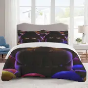 v1517 Bed Sheets Bedding Five Nights at Freddy's Bedding Sets Cartoon Duvet Cover Lightweight 3 Piece Bet Sets for Kids Boys Girls (1 Duvet Cover and