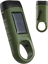 Solar Flashlight Portable Hand Flashlight Small LED Flashlight USB Rechargeable Torch Quick Snap Carabiner Portable Solar Torch LED Hand Camping Flashlight LED Solar Rechargeable