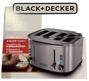 BLACK+DECKER 4-slice Extra Wide Slot Toaster, Stainless Steel, Silver