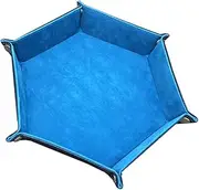 Totority Roll-up Dice Tray Pu Leather Hexagon Shape Compact Storage Box Ideal for Mobile Watch Keys Jewelry Storage