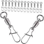 GANAZONO 100Pcs Fishing Snap Swivels Connectors for Reliable Tackle Suitable for Freshwater Saltwater Fishing Gear Easy to Use Durable Locking System Versatile Fishing
