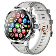 H19 3+32G 1.75-inch AMOLED Large Screen Smart Watch Pull-Out Camera 4G Network SIM Card Android 8.1 Smart Watch Silver