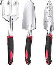 Gardening Tools Set, 3-Piece Non-Slip Gardening Tools, Planting Supplies, Hand Trowel, Cultivator Hand Rake, Transplant Trowel for Plant Potted Flowers