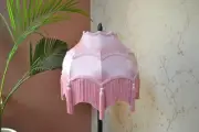 Lampshade scallop pink silk hand-stitched table lampshade floor lampshade