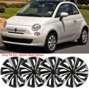 4Pcs For Fiat 500 2000-2015 15" HubCaps Rim Wheel Covers R15 Tire Steel Snap-On (for: Fiat)