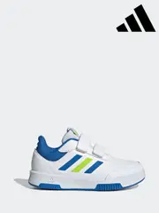 Adidas White/Green/Blue Hook and Loop Tensaur Sport Trainers (E40654) | $65