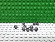 Lego 10 Dark Bluish Gray 1x1 Round Circle Open Dot Stud Plate Base NEW