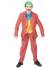 [Boutique Retailer Costumes] Halloween Creepy Evil Jester Clown Costume in Maroon
