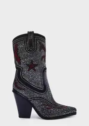 [AZALEA WANG] Hype Me Up Rhinestone Cowboy Boots