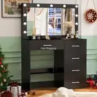 Dressing Table with LED Mirror Modern Makeup Desk Vanity Table Set Drawers