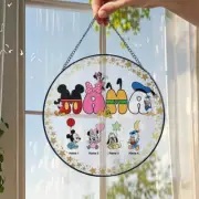 Personalized Disney Mama Glass Suncatcher, Custom Disney Mom Suncatcher