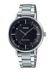 Casio Analog Stainless Steel Black Dial Quartz LTP-VT03D-1B Ladies Watch