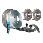 Rear Wheel Bearing Hub Ass + Brake Drum Shoe Kit for Hyundai Accent X3 W/O ABS