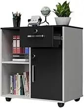 YXIANG56Q Filing Cabinet Mobile Locking File Cabinet Office Cabinet Data Cabinet Printer Cabinet Office Low Cabinet Storage Cabinet Storage Cabinet(Black)
