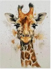 Giraffe and Color Cross Stitch Kits for Adults, 14 Count, 100x135 Stitch, 17x24 cm, Wide Animal Small Easy Counted