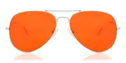 BON CHARGE Maverick Blue Light Blocking Silver Men's Sunglasses Silver Size 56