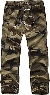 [HanzhuoLG] Men Cargo Overalls Military Tactical Outdoor Pants Camo Army Offroad Male Clothing Baggy Big Size Long Trousers For Men's Yellow camouflage XL