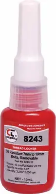 Chemtools Threadlocker 8243 Suited Stainless Steel fasteners between 6.19mmØ ...
