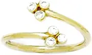 [JewelryWeb] 14k Yellow Gold CZ Simulated Diamond Adjustable Flowers Body Jewelry toe ring-toe ring for Women