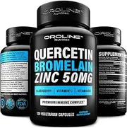 /* Quercetin 500mg Supplement, Zinc 50mg, Vitamin C, Vitamin D3, Bromelain for Immune Health Support - Zinc Quercetin with Bromelain Supplement - Immunity Health