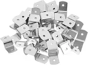 50pcs Corner Code Hardware Hook Door Trim Clip Cupboard Clips Panel Clips Trim Clips Picture Framing Clips Picture Clips Picture Hanging Hardware Door Clips Z Clips Iron Silver