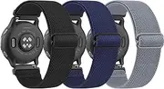 [3 PACK] Elastic Solo Loop Bands for Garmin Vivoactive 5 Bands/ Vivoactive 3 Watch, Garmin Venu 2 Plus Bands/Venu Band Women Men, 20mm Soft Stretchy Nylon Sport Straps for Garmin Vivoactive 5/Venu sq/Forerunner 645 / 245 Smartwatch