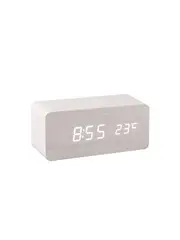 Cole LED Alarm Clock with Wireless Phone Charger in White